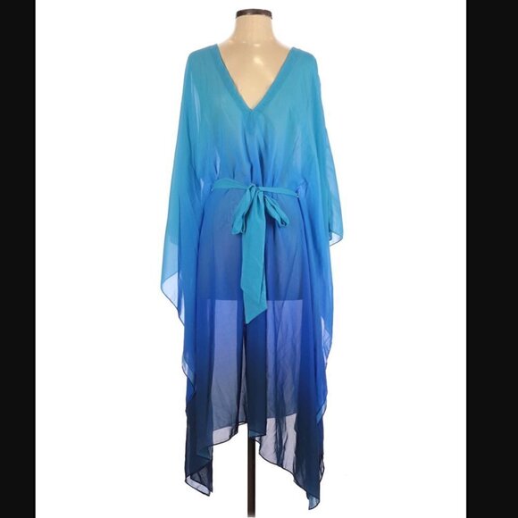 Gottex Harmony Caftan S NWT Swim Coverup Ocean Blue Vacation Beach Resort Style - Picture 1 of 11